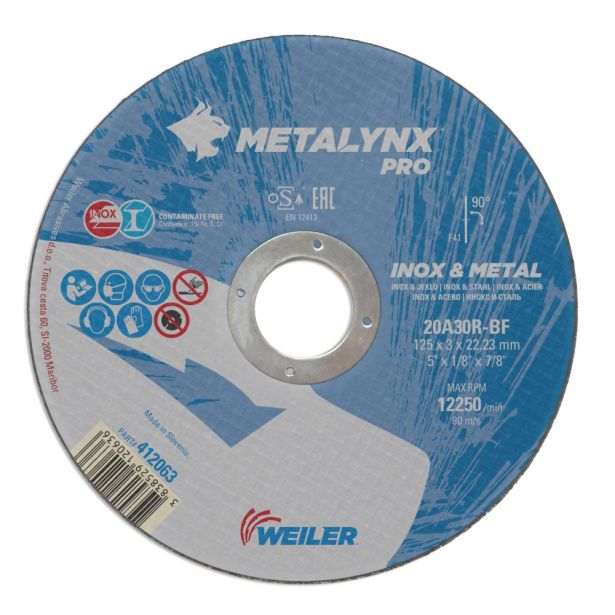 REZALNA PLOŠČA ZA RF METALYNX 125X3X22.23 MM 20A30P-BF