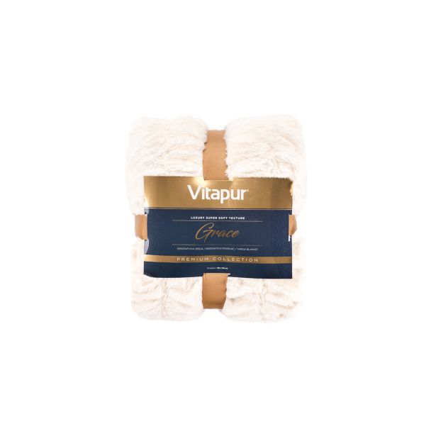 DEKORATIVNA ODEJA VITAPUR 130X200CM, BEŽ, GRACE