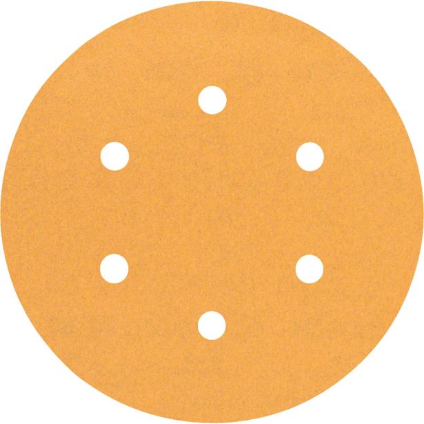 5-DELNI SET SAMOPRITRDILNIH BRUSNIH DISKOV BOSCH 150 MM K120 6 LUKENJ RUMENA BARVA ZA LES