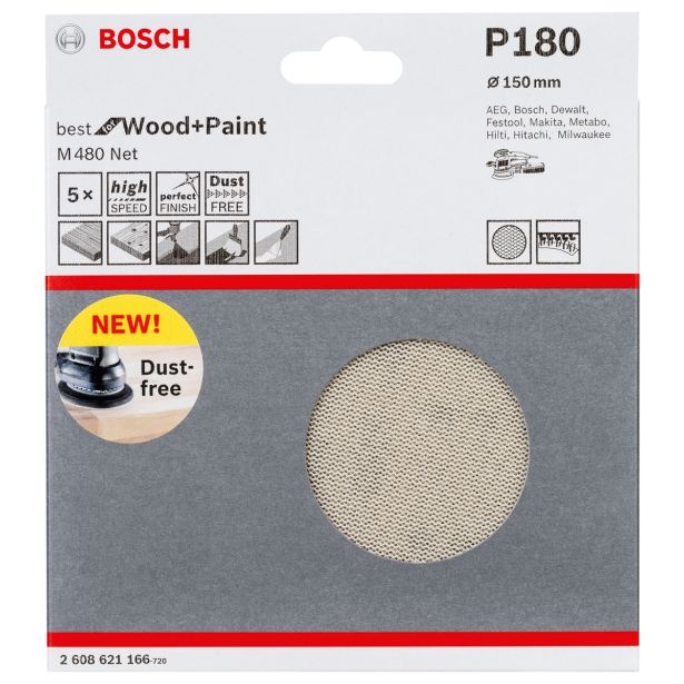 BRUSNA MREŽA BOSCH 150MM G180 M480 ZA LES, LAK, OMET
