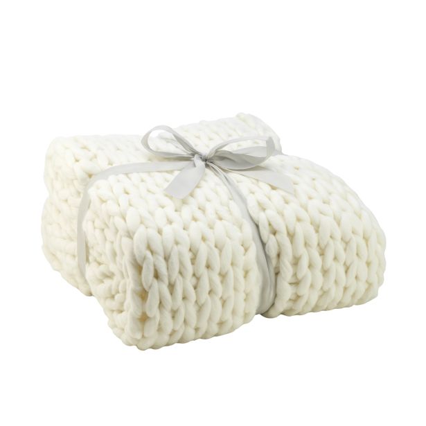 DEKORATIVNA ODEJA MQ 150X200 CM PLETENA KREM