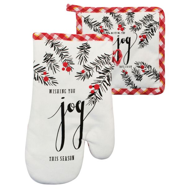 PRIJEMALKA SIRETESSILE 17X17 CM IN ROKAVICA 18X30CM ČRN/RDEČ/BEL