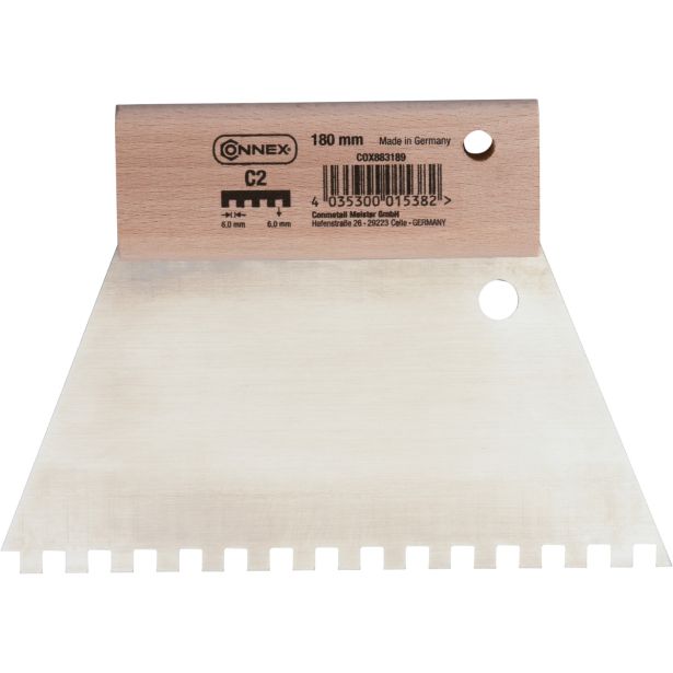 ZOBATA LOPATICA ZA LEPILO CONEX 180 MM ZOB C2 6,0X6,0 MM