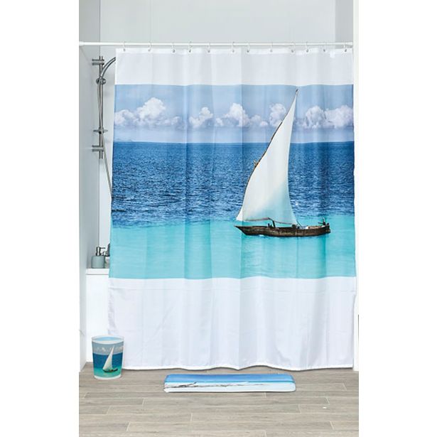 TENDANCE ZAVESA ZA KAD 180 X 200 CM POLIESTER, COCONUT ISLAND