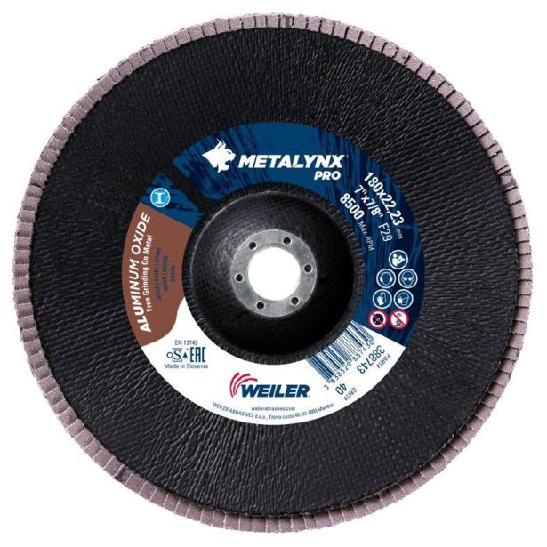 LAMELNI BRUSNI DISK POŠ. METALYNX 180X22.23 MM A40 ZA KOVINO, LES