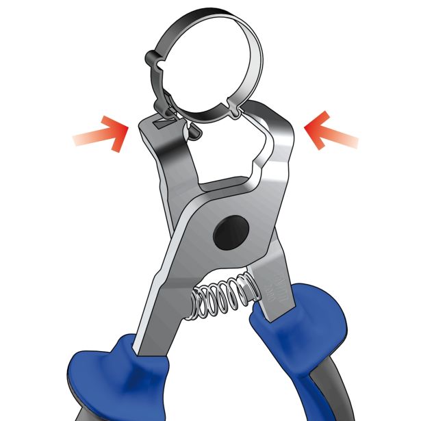 KLEŠČE ZA CEVNE OBJEMKE UNIOR 190 MM ZA CLICK OBJEMKE ART. 2080/2BI