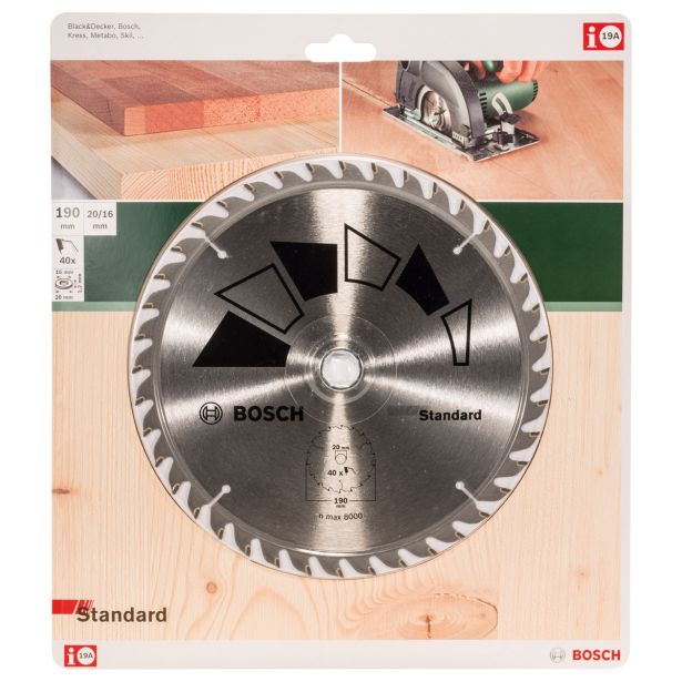 LIST ŽAGE ZA LES WIDIA BOSCH 190X20X2.2 ZOB 40