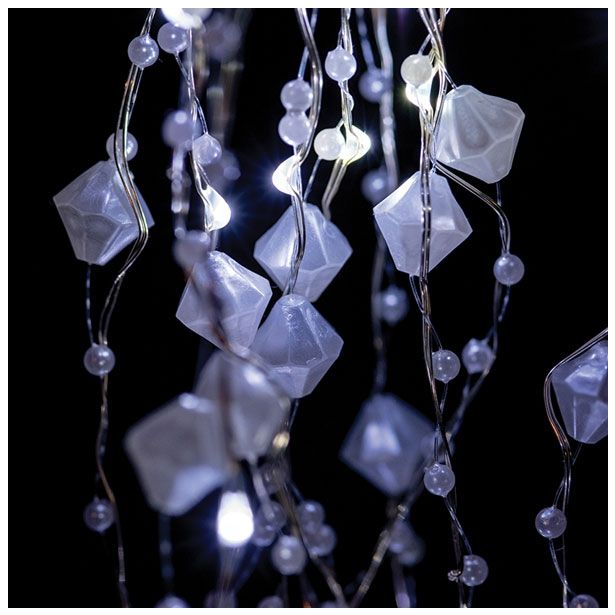 LUČKE MQ 200 MINI LED S PERLAMI OKROGLE TOPLO BELE 10 VEJ