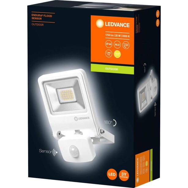 LED ZUNANJI REFLEKTOR LEDVANCE 20W ENDURA FLOOD WT WW BELI S SENZORJEM