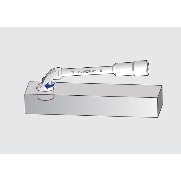 DVOSTRANSKI UPOGNJEN NASADNI KLJUČ UNIOR 22 MM ART. 177 (609097)
