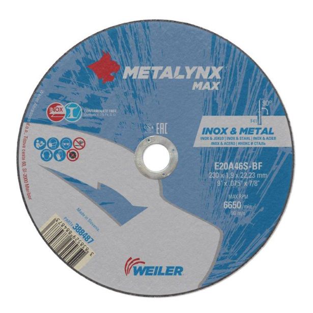 REZALNA PLOŠČA ZA RF METALYNX 230X1.9X22.23 MM E20A46S-BF