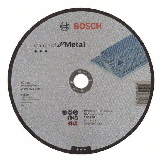 REZALNA PLOŠČA ZA JEKLO BOSCH 230X3X22.23 MM A 30 S BF RAVNA