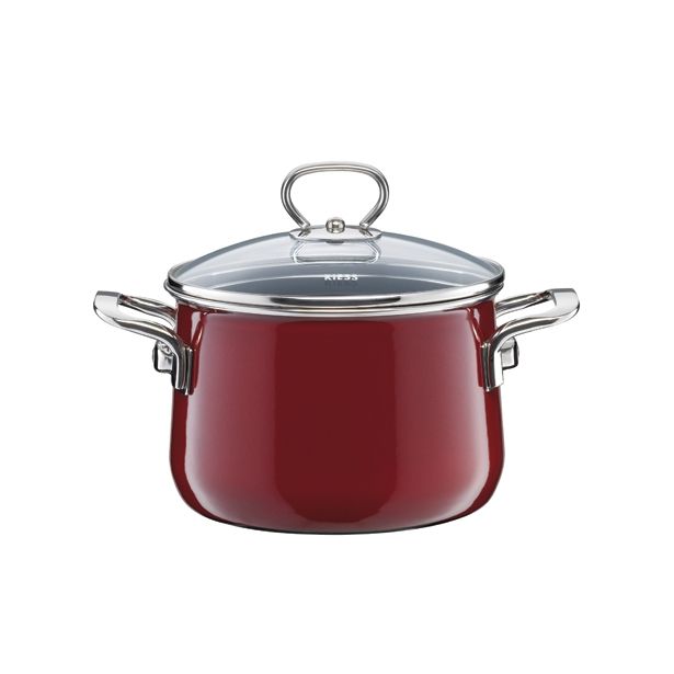 LONEC / KOZICA RIESS KOZICA 6.5L 24 CM VISOKA S STEKL. POKROVOM ROSSO