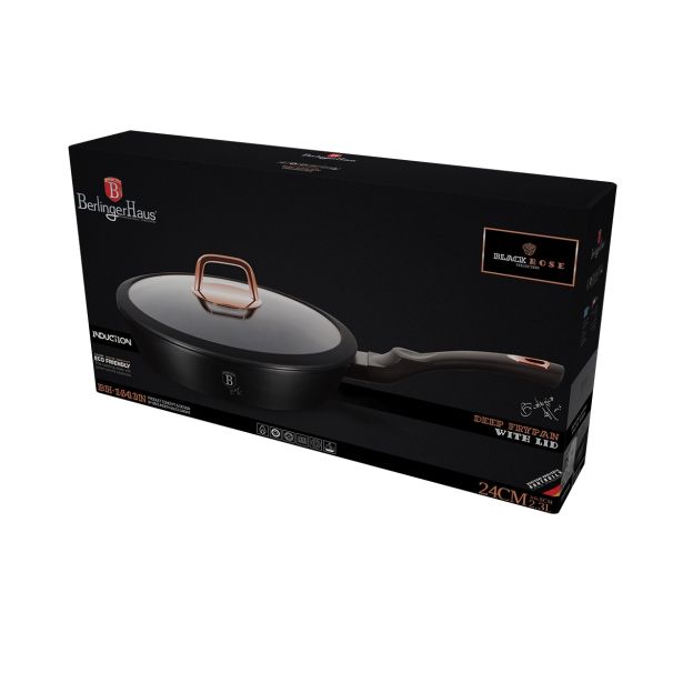 PONEV BERLINGER HAUS 24 CM VISOKA BLACK ROSE S STEKLENIM POKROVOM