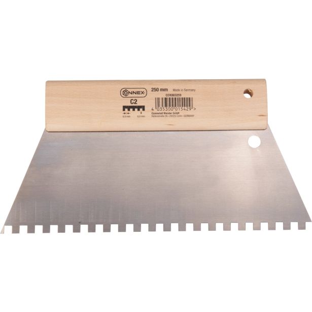 ZOBATA LOPATICA ZA LEPILO CONEX 250 MM ZOB C2 6,0X6,0 MM