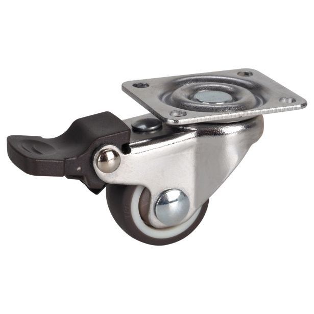 POHIŠTVENO KOLO DÖRNER + HELMER 25X12.5MM PLOŠČA 38X30MM GIBLJIVO Z ZAVORO