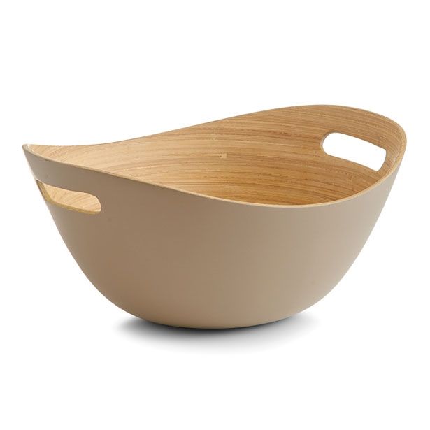 SERVIRNA SKLEDA ZELLER PRESENT 25X22X12 CM Z ROČAJI BAMBUS SIVO RJAVA