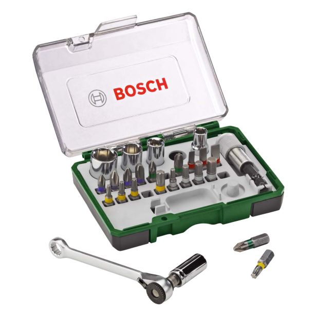 GRT VIJAČNIH NASTAVKOV BOSCH 27 DELNI SET VIJAČNIH NASTAVKOV Z RAGLJO