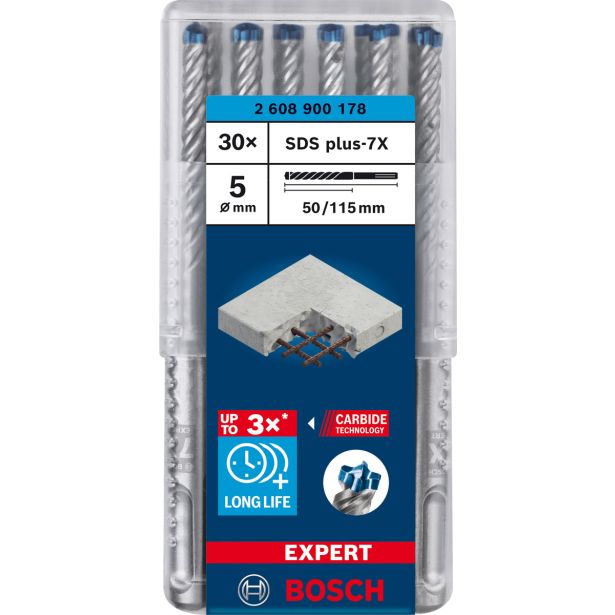 30-DELNI KOMPLET UDARNIH SVEDROV EXPERT SDS PLUS-7X, 5 X 50 X 115 MM
