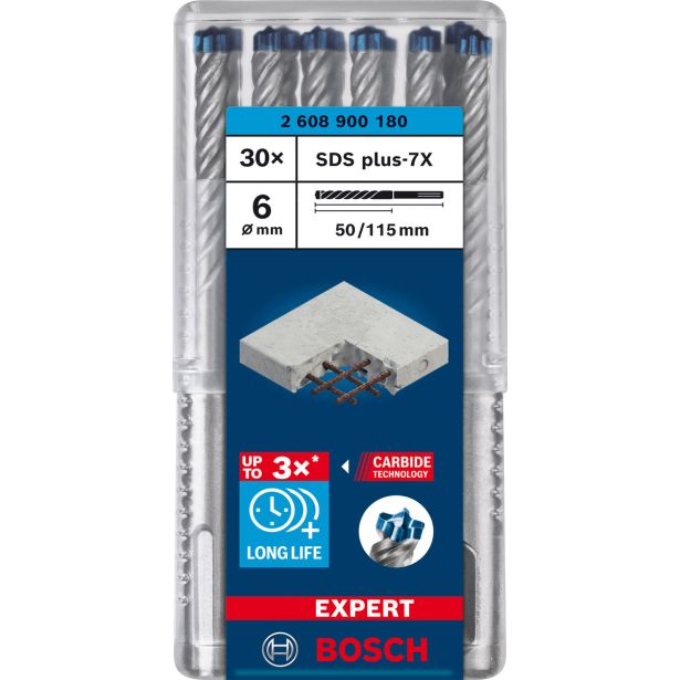 30-DELNI KOMPLET UDARNIH SVEDROV EXPERT SDS PLUS-7X, 6 X 50 X 115 MM