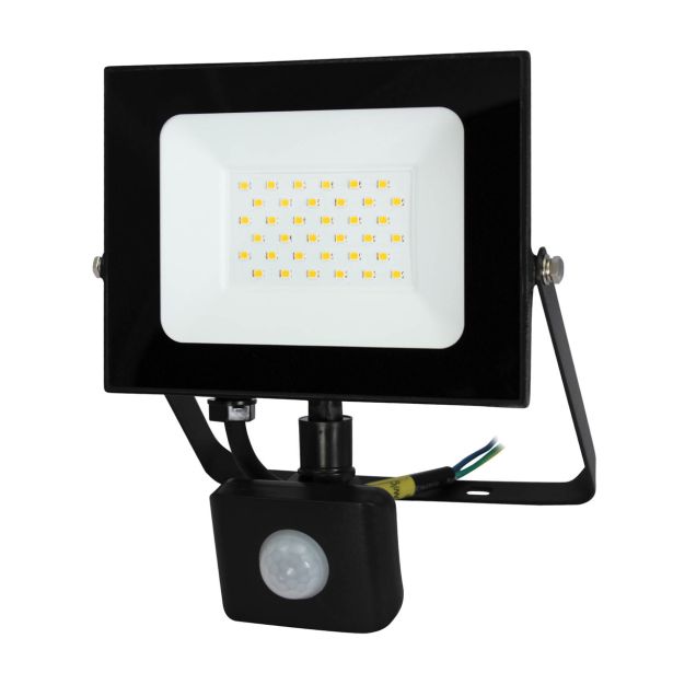 LED ZUNANJI REFLEKTOR COMMEL 30W ECONOMY LINE SMD ČRN S SENZORJEM