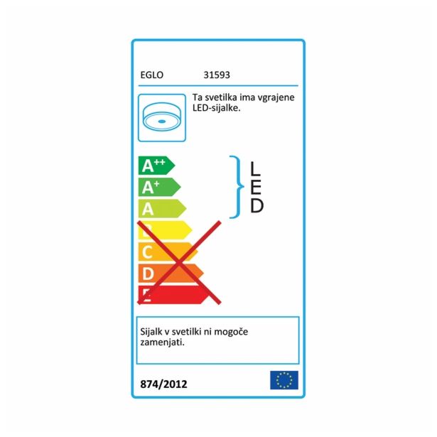 LED PLAFONJERA EGLO 31593 PASTERI '320 RJAVA 12W LED