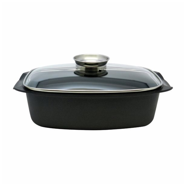 PEKAČ ELO 32X21 CM ALU GUS S STEKLENIM POKROVOM