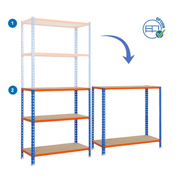 REGAL SIMONRACK 200X110X50 CM 5P/200KG MODRA ORANŽNA MADERCLICK
