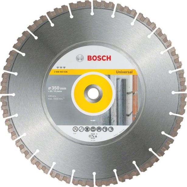 DIAMANTNA REZALNA PLOŠČA BOSCH 350X20/25.4X3.3X15 UNIVERZALNA