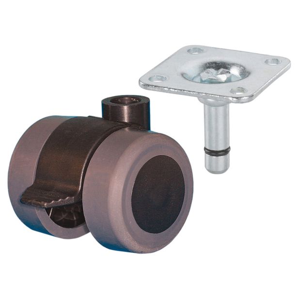 POHIŠTVENO KOLO DÖRNER + HELMER 35MM PLOŠČA 38X38MM Z ZAV DVOJNO, MEHKA TLA PARKET