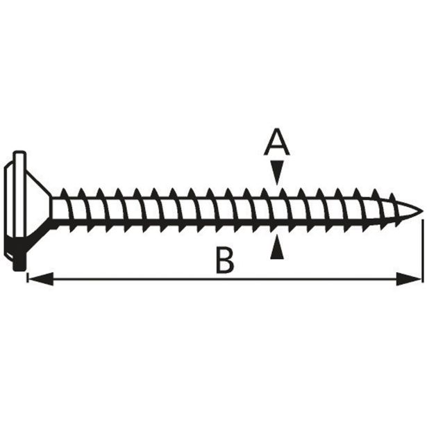 VIJAK Z LEČASTO GLAVO 3.5X25 A2F PZ2 BELI CINK V ZAVITKU JE 100 KOS