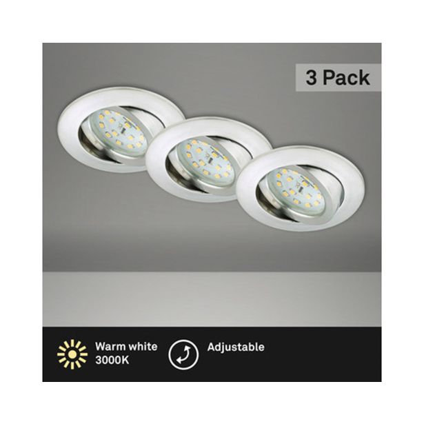 VGRADNA STROPNA SVETILKA PRISMA 3X5W FI=75MM WW ALUMINIJ, GIBLJIV.