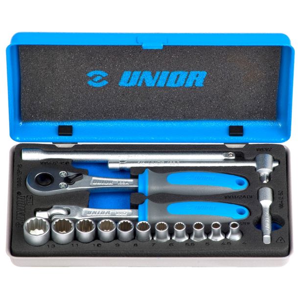 GARNITURA NASADNIH KLJUČEV 1/4" UNIOR V KOVINSKI KASETI 4 - 13 MM/16-DELNA ART. 188BI12P16 (617118)