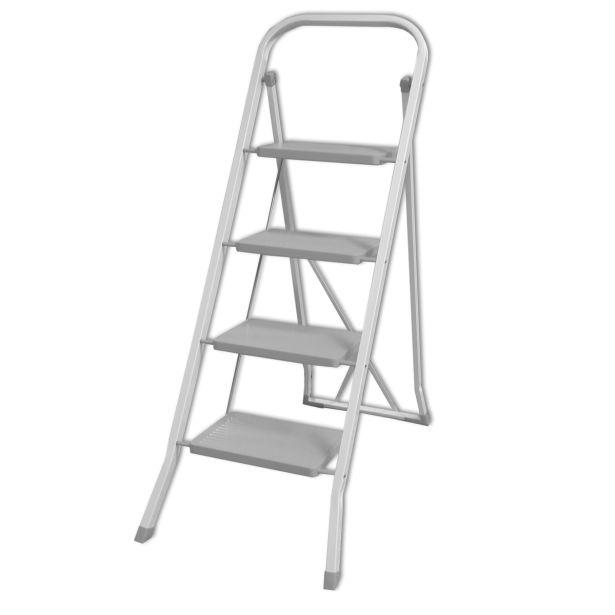 PROSTOSTOJEČA LESTEV ARTEX 4 STOPNIČNA, KOVINSKA BELE BARVE