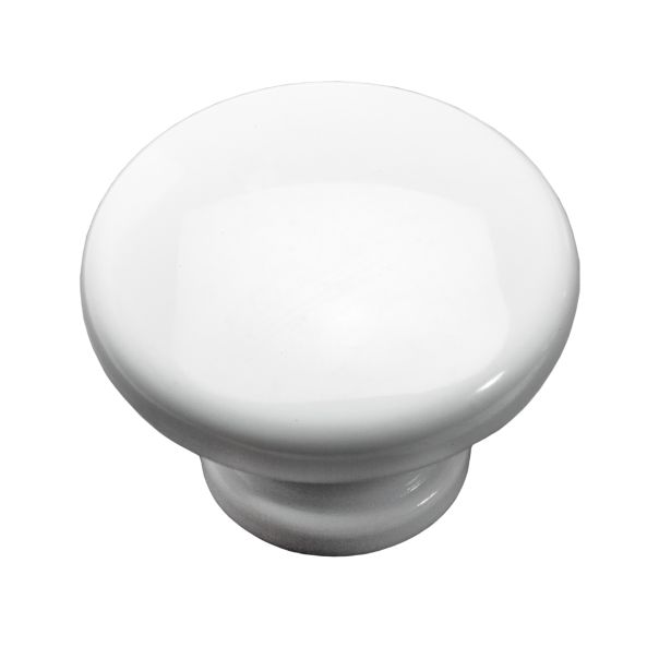 POHIŠTVEN GUMB HETTICH DIY, FI 40 MM, PVC, BEL, V ZAVOJU JE 6 KOS