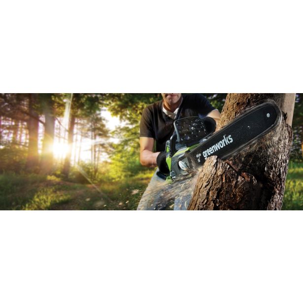 AKUMULATORSKA VERIŽNA ŽAGA 40 CM GREENWORKS 40V Z 4AH BATERIJO IN POLNILNIKOM GD40CS40K4