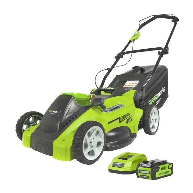 AKUMULATORSKA KOSILNICA GREENWORKS 40V 40 CM S 4AH BATERIJO IN POLNILNIKOM