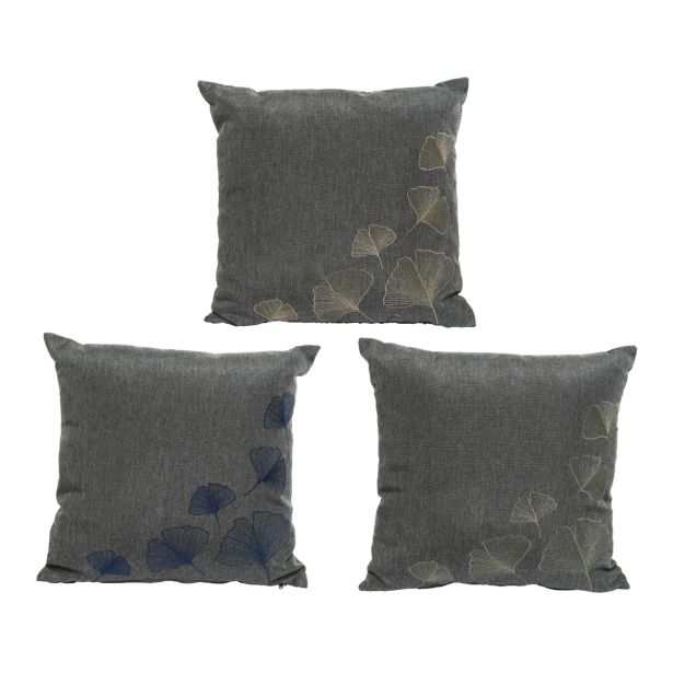 OKRASNI VZGLAVNIK DECORIS 45X45 CM, ANTRACIT Z VEZENINO GINKA, ZADRGA