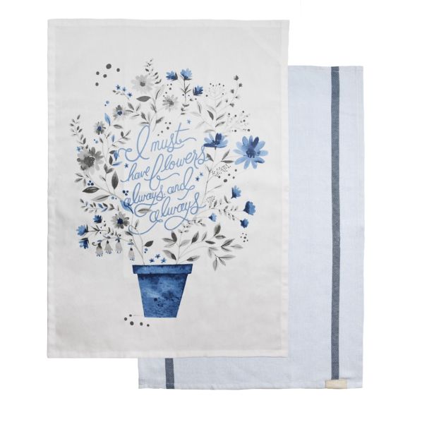 KUHINJSKA KRPA ATELIER 45X65 CM 2/1 MODRA