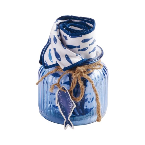 KUHINJSKA KRPA AMO LA CASA 45X65 CM S STEKL. LONČKOM MORSKI MOTIV