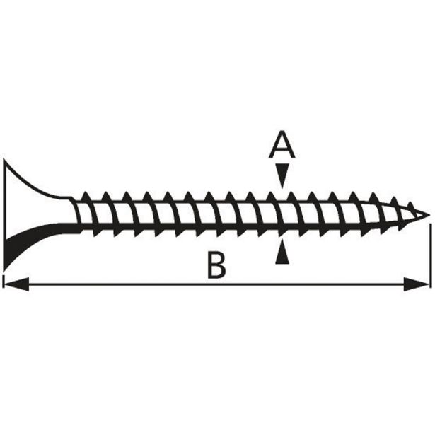VIJAK ZA MAVČNE PLOŠČE 4.2X75 ČRN PH2 V ZAVITKU JE 200 KOS