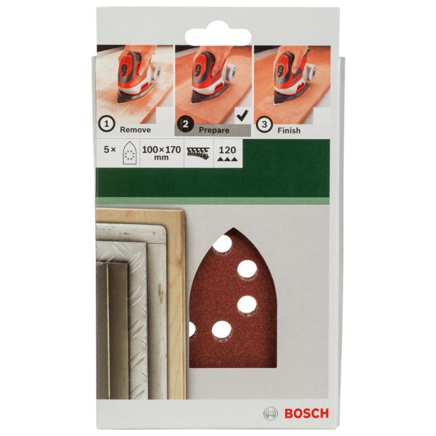 DELTA/VEČNAM BRUSNI LIST BOSCH 5-DELNI SET C430 RDEČ 100X171 MM K120 8 LUKENJ