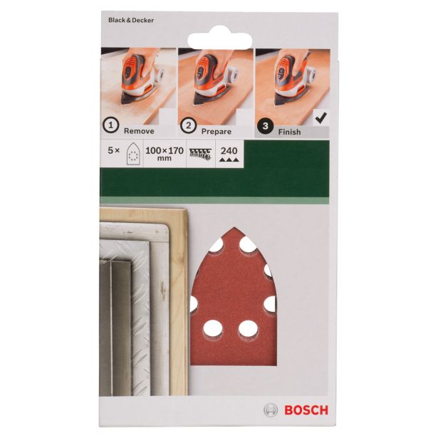DELTA/VEČNAM BRUSNI LIST BOSCH 5-DELNI SET C430 RDEČ 100X171 MM K240 8 LUKENJ