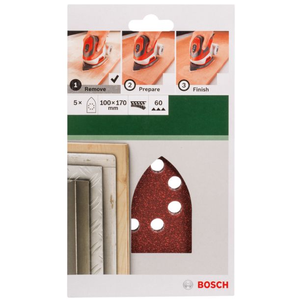 DELTA/VEČNAM BRUSNI LIST BOSCH 5-DELNI SET C430 RDEČ 100X171 MM K60 8 LUKENJ