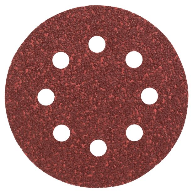 SAMOPRITRILNI BRUSNI DISK BOSCH 5-DELNI SET C430 RDEČ 115MM K40 8 LUKENJ ZA LES