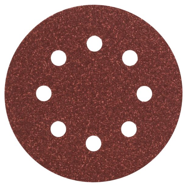 SAMOPRITRILNI BRUSNI DISK BOSCH 5-DELNI SET C430 RDEČ 115MM K80 8 LUKENJ ZA LES