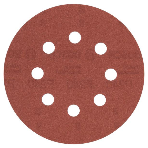 SAMOPRITRILNI BRUSNI DISK BOSCH 5-DELNI SET C430 RDEČ 125MM K240 8 LUKENJ