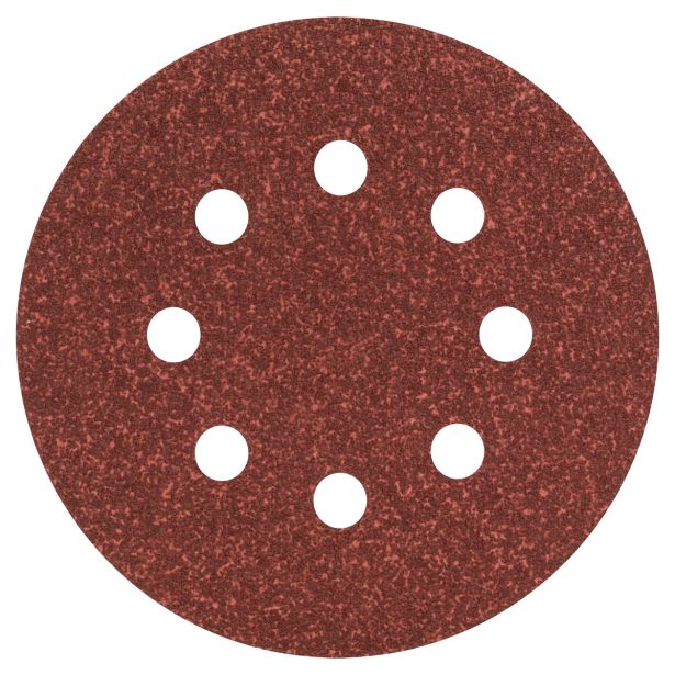 SAMOPRITRILNI BRUSNI DISK BOSCH 5-DELNI SET C430 RDEČ 125MM K60 8 LUKENJ