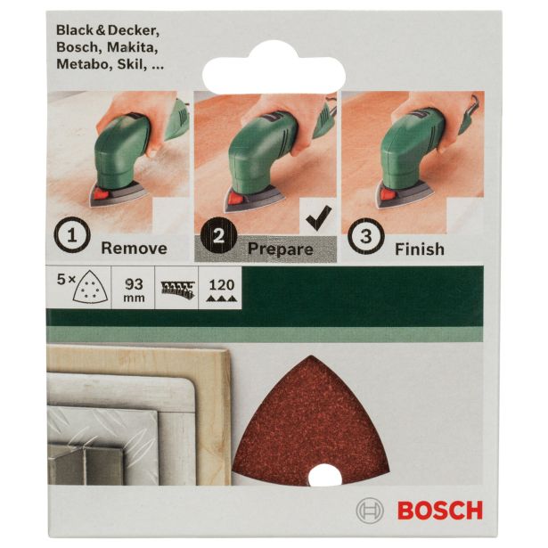 DELTA/VEČNAM BRUSNI LIST BOSCH 5-DELNI SET C430 RDEČ 93 MM K120 6 LUKENJ
