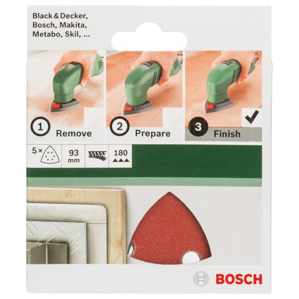 DELTA/VEČNAM BRUSNI LIST BOSCH 5-DELNI SET C430 RDEČ 93 MM K180 6 LUKENJ